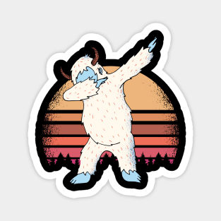 Dabbing Yeti Sunset Funny T-shirt Magnet