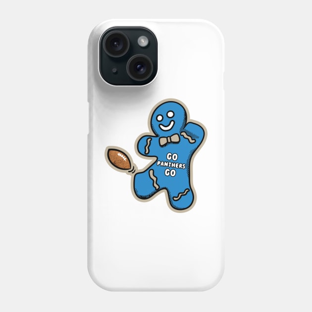 Carolina Panthers Gingerbread Man Phone Case by Rad Love