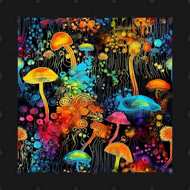 Neon mushrooms 3 by BloodRubyz