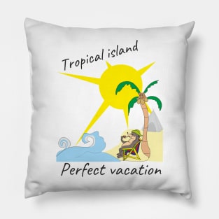 Tropical island perfact vacation Pillow