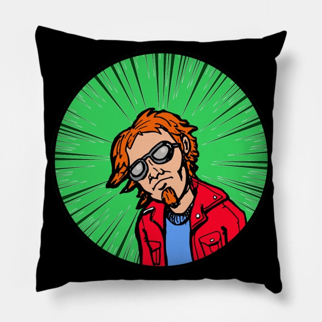 Orange Haired Hipster Pillow by silentrob668