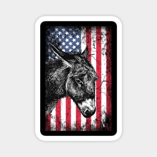 Patriotic Donkey American Flag Magnet