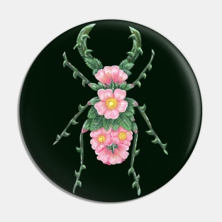 Bramble Rose Beetle Pin