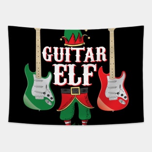 Guitar Elf - Christmas Gift Idea for Guitarists graphic print Tapestry