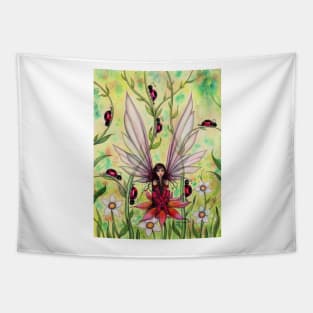 Ladybug Fairy Fantasy Illustration Tapestry