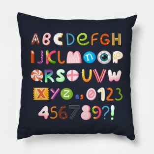 Alphabet Sweet Candies Pillow