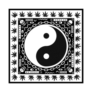 Yinyang Triple Six on White T-Shirt