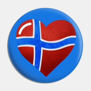 Flag of Norway in a shape of heart Pin