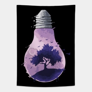 Bulb of light - Purple Nature Tapestry