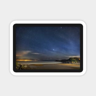 Caswell Bay on Gower in Wales at Night Magnet