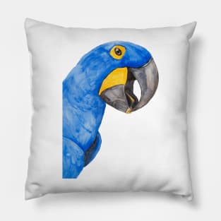 hyacinth macaw blue parrot bresil watercolor art print Pillow