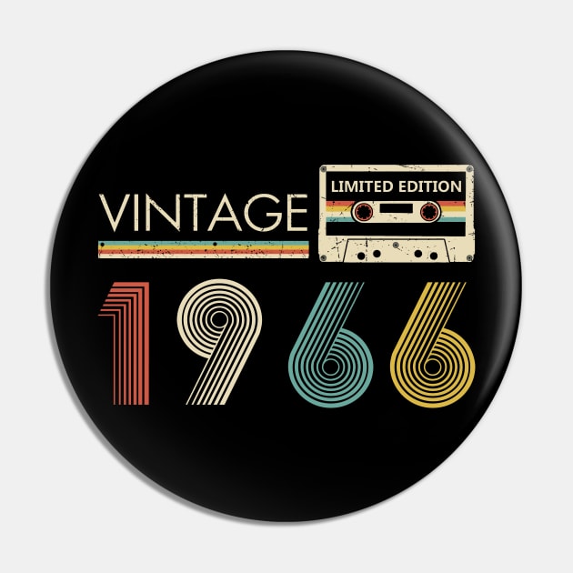 Vintage 1966 Limited Edition Cassette 58th Birthday Pin by Kontjo