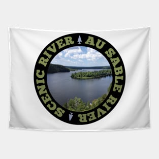 Au Sable River Scenic River circle Tapestry