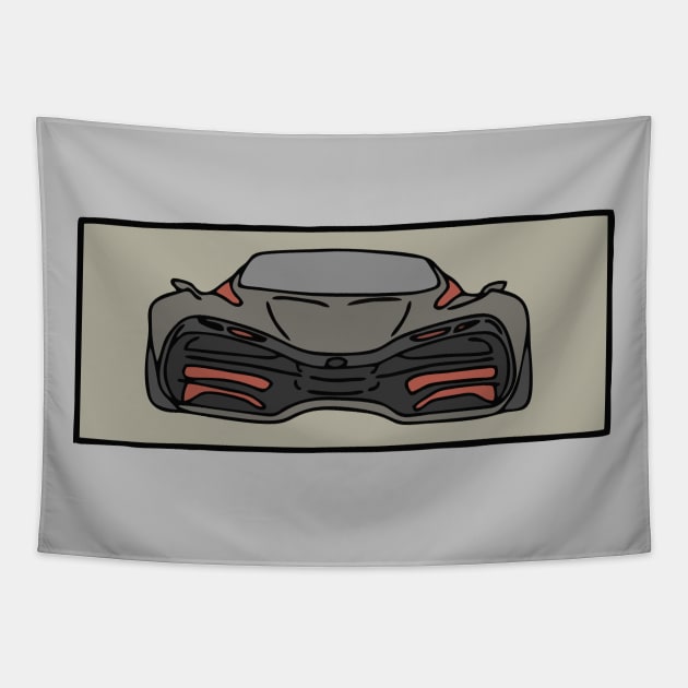front of a super faster car Tapestry by fokaction