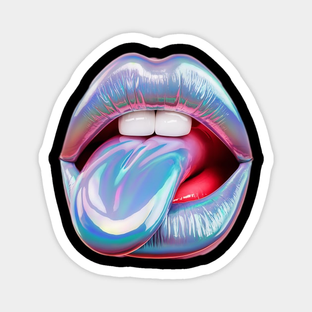 Fluorescent Tongue | T Shirt Design Magnet by artprint.ink