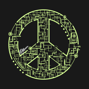 The Technological Peace Piece Design T-Shirt