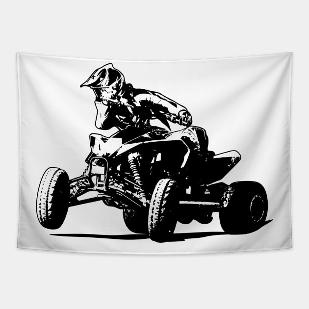 450 SX Quad Black and White Tapestry by KAM Std