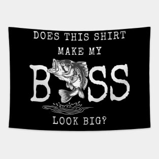 Does this shirt make my Bass look big? | Funny fishing gift Tapestry