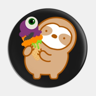 Cute Halloween Eye Scream Ice Cream Sloth Pin