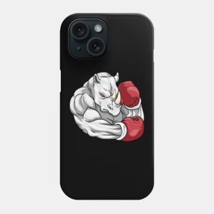 Rhino as boxer with boxing gloves Phone Case