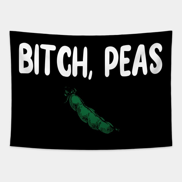 Bitch, Peas Tapestry by Madelyn_Frere