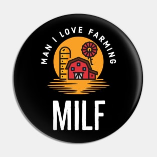 Man I Love Farming Simple Sunset Farmer Lover Pin