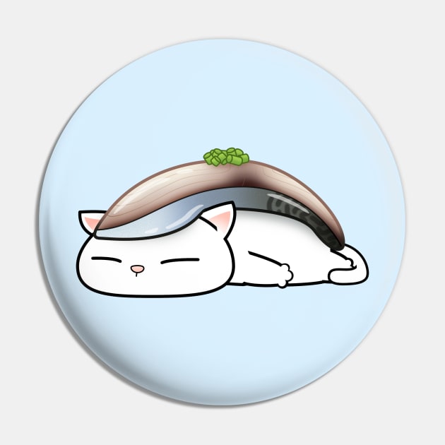 Chubby Cat Saba Sushi Pin by Takeda_Art