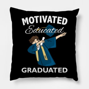 Motivated Educated Graduated 2021 Dabbing College Student Pillow