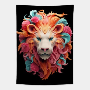 3D Colorful Lion Tapestry