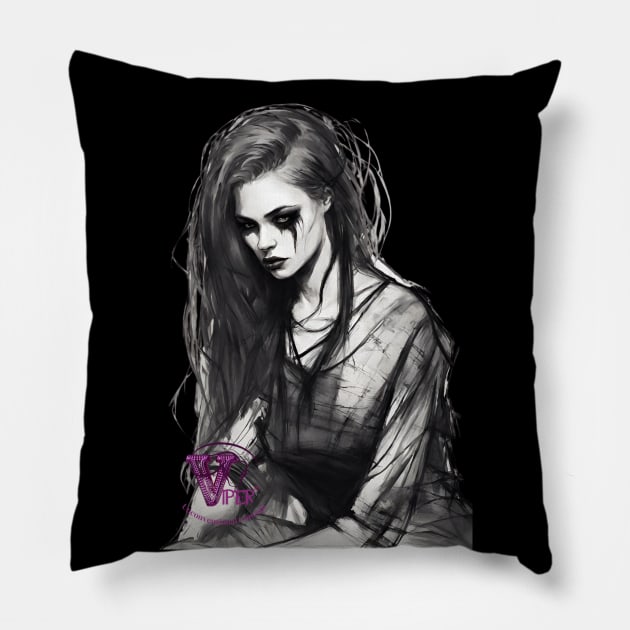 Goth Woman Pillow by Viper Unconvetional Concept