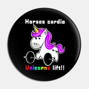 Barbell Unicorn, fitness funny, gym girl Pin