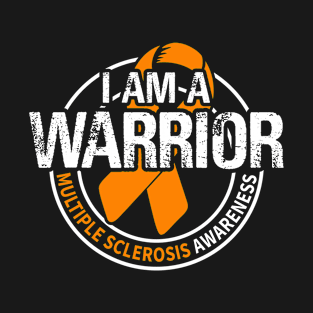 I Am A Warrior Multiple Sclerosis Awareness Ribbon T-Shirt