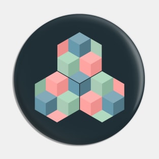 Cubes and Hexagons (Pastel) Pin