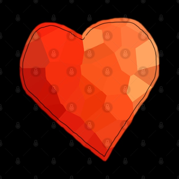 Small Red Mosaic Heart by ellenhenryart
