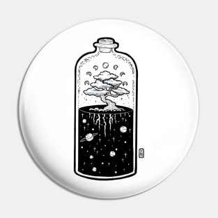 Space Grown Bonsai Bottle Illustration Pin