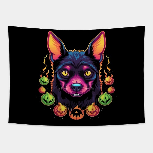 Australian Kelpie Halloween Tapestry by JH Mart