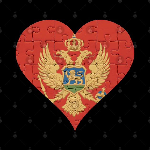 Montenegrin Jigsaw Puzzle Heart Design - Gift for Montenegrin With Montenegro Roots by Country Flags