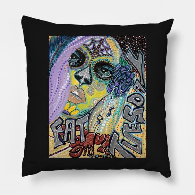 Fat Tuesday Pillow by barbosaart