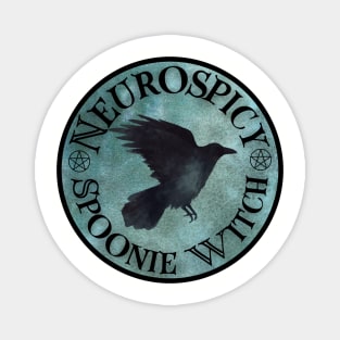 Neurospicy Spoonie Witch -Watercolor Raven Magnet