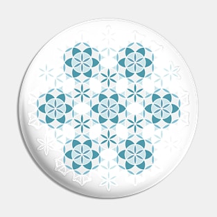 Blue Flower of life artwork Pin