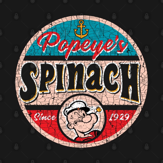 Popeye's Spinach Can Label Cracked by Alema Art