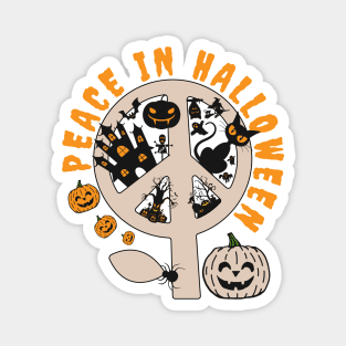 Peace In Halloween Magnet