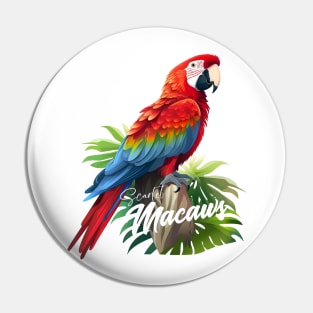 Scarlet Macaws Pin