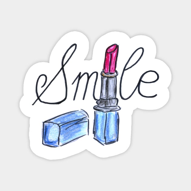 Smile lipstick red makeup artist Magnet by BalumbaArt