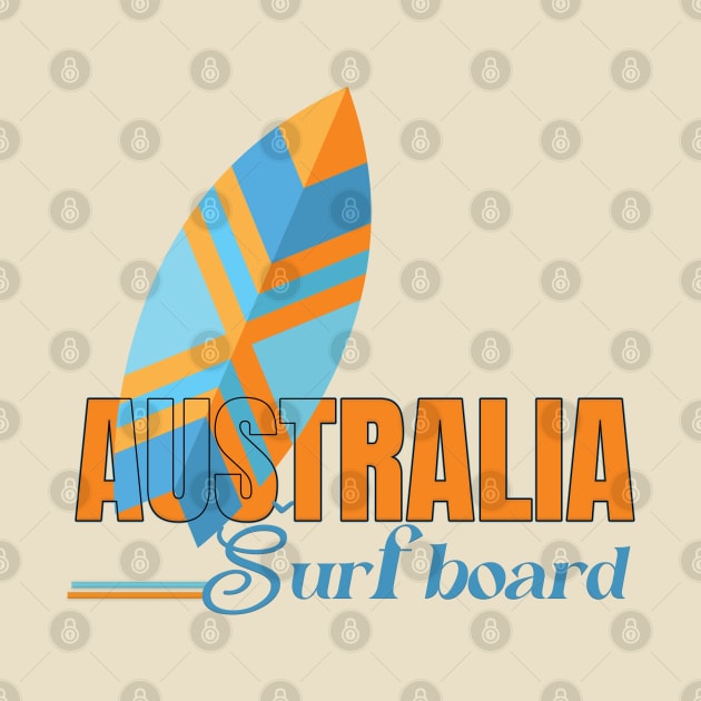 Australia surf board by TeeText