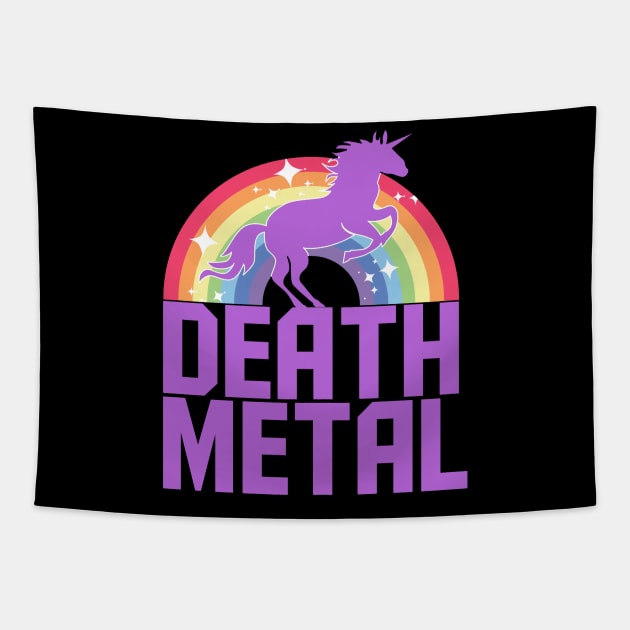 Death Metal Unicorn (Purple) Tapestry by treszure_chest