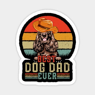 Vintage Best Dog Dad Ever Retro Headband Funny Father's Day Magnet
