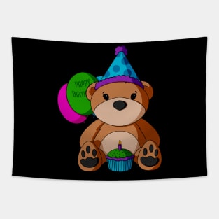 Birthday Cupcake Teddy Bear Tapestry