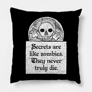 Secrets Are Like Zombies, Wednesday Addams Quote Pillow