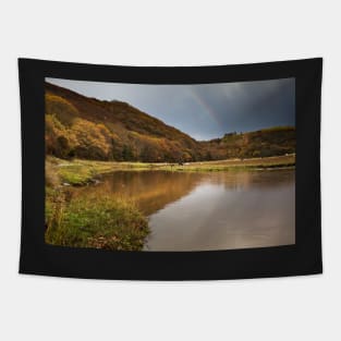 Rainbow over Pennard Castle, Gower, Wales Tapestry